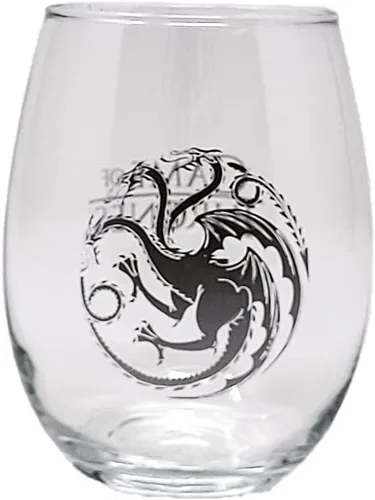 Vista 4 de Game of Thrones Juego de copas de vino coleccionables (House Stark & House Targaryen)