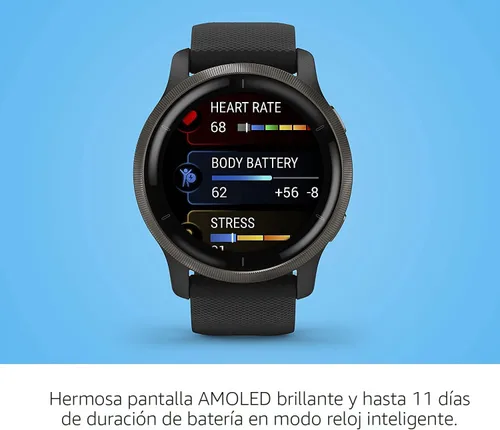 Vista 7 de Garmin Venu Reloj inteligente con GPS con monitoreo avanzado de salud y características de fitness
