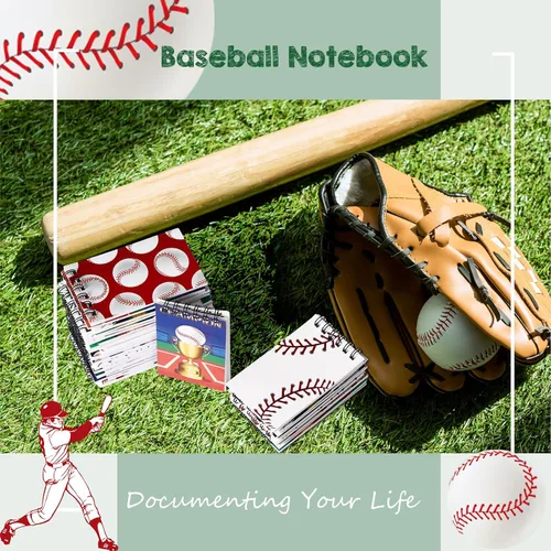 Vista 7 de Faccito 32 piezas de mini bloc de notas deportivos, baloncesto, béisbol, fútbol, suministros para fiestas, bolsas de regalo, bloc de notas