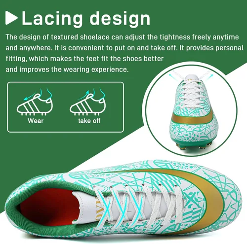 Vista 4 de Tacos de fútbol para hombre y mujer, zapatos de fútbol para interiores y exteriores AGTF