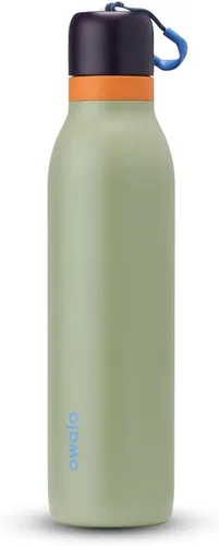 Vista 21 de Botella de agua aislada con tapa Twist de acero inoxidable Owala FreeSip con pajita para deportes y viajes, sin BPA, 24 onzas, Angel Food Cake