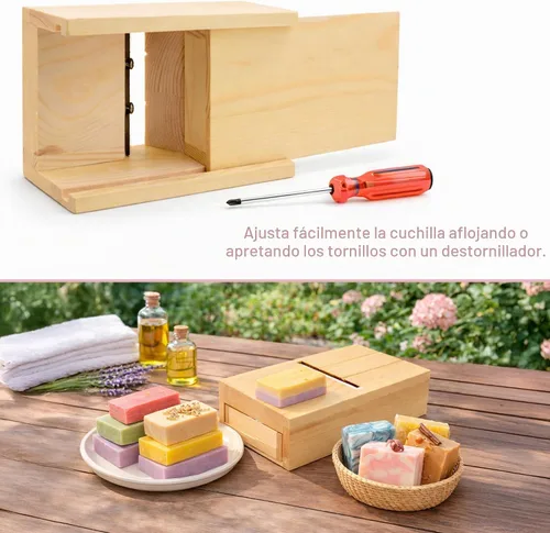 Vista 5 de Mandala Crafts Herramienta de afeitado de madera con cajón, cortador de bordes de jabón hecho a mano y afeitadora de velas para proyectos