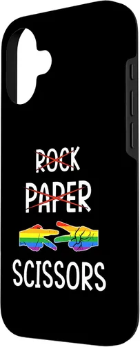 Vista 2 de iPhone 16 LGBTQ Lesbian Rock Paper Scissors Case