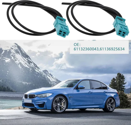 Vista 2 de Cable de reparación hembra de 2 pines 61132360043 61136925634 compatible con BMW 2 Pin Cable Set Conector Accesorios de coche