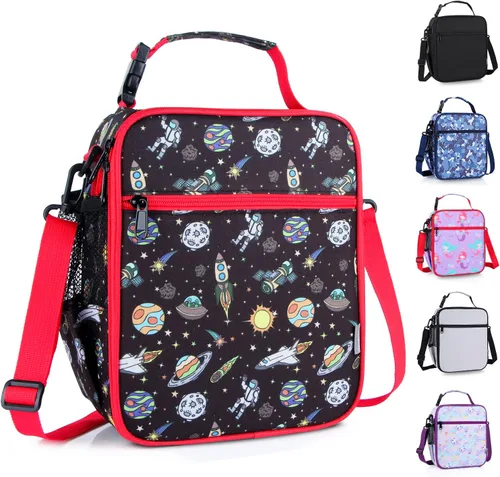 Vista 8 de Bolsa de almuerzo aislada para niños, bolsas de picnic térmicas con correa ajustable para adultos, niños, mujeres, hombres, niños y niñas