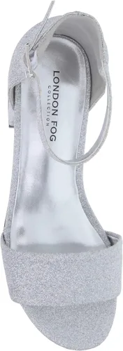 Vista 6 de London Fog Nikki - Sandalias de tacón bajo de dos piezas para mujer con correa al tobillo