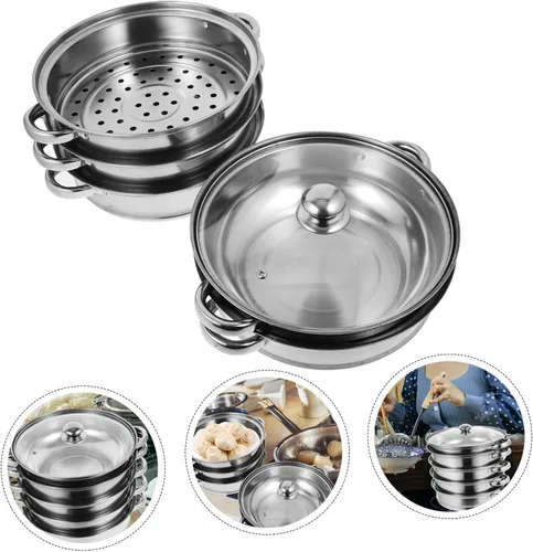 Vista 4 de Angoily Comida de verduras asiáticas olla grande olla de sopa grande ollas ollas juegos de ollas para cocinar accesorios de cocina olla