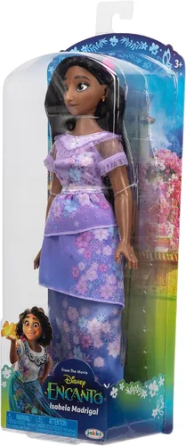 Vista 5 de Disney Encanto Muñeca de moda de Isabela con vestido, zapatos y horquilla