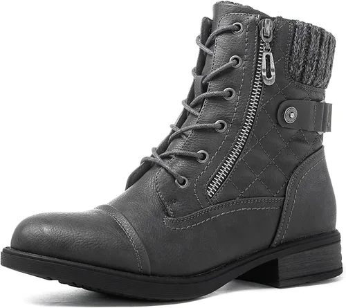 Vista 7 de GLOBALWIN Botines al tobillo para mujer Botas de moda estilo combate Botas de otoño para mujer Cómodas con tacón bajo