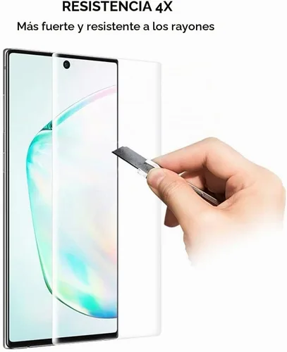 Vista 8 de Protector de pantalla de vidrio templado para Galaxy Note 10 Plus, juego de 3 unidades, reparación de arañazos, compatible con identificación
