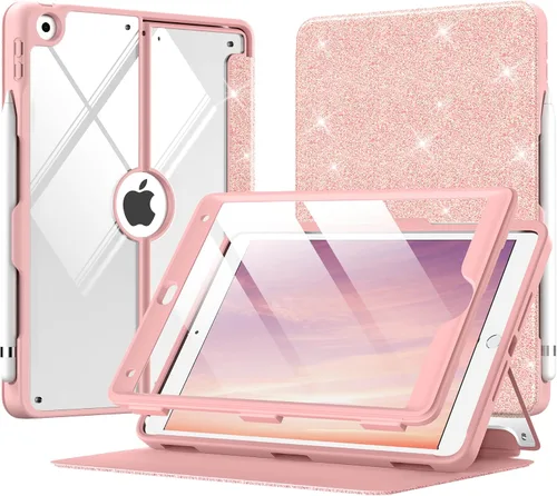 Vista 9 de MoKo Funda para iPad de 9ª generación con soporte para lápices, funda para iPad de 8ª/7ª generación de 10.2 pulgadas, protector de pantalla