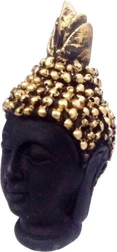 Vista 3 de Purpledip Ídolo de resina Lord Buda: Estatua para decoración de meditación (11027A)