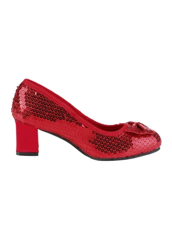 Vista 2 de Zapatos de disfraces para mujer con lentejuelas rojas Multicolor