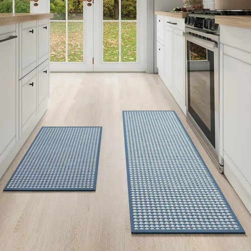 Vista 21 de YDKGL Alfombras de cocina antideslizantes y lavables, color negro, 17 x 30
