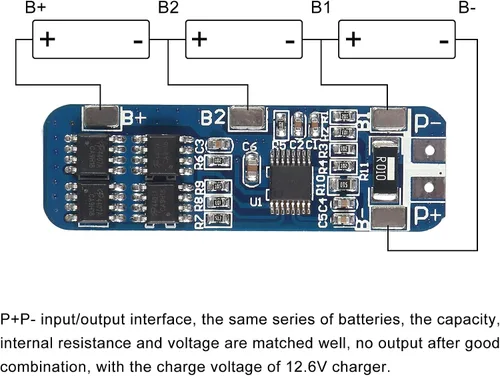 Vista 3 de 4 unids 3S 12V 10A BMS Tablero de protección de batería de litio Liion Cargador módulo de protección