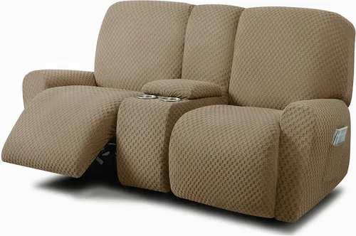 Vista 15 de ULTICOR Fundas de sofá reclinable de 8 piezas, fundas elásticas de jacquard para sofá reclinable de 3 cojines, fundas deslizables gruesas, suaves