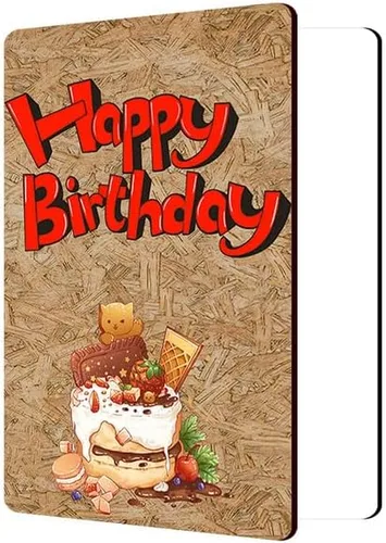 Vista 9 de Tarjeta de felicitación de madera de feliz cumpleaños, tarjetas de felicitación de madera, regalos para mujeres, hombres, niñas, niños, esposa