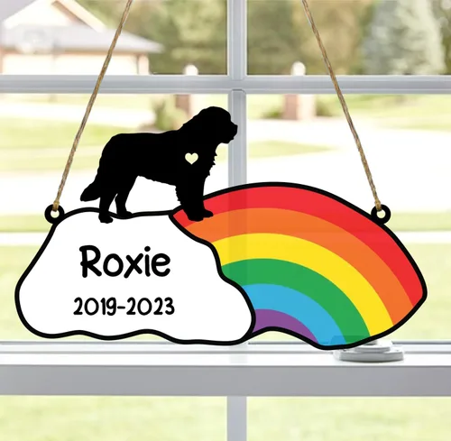 Vista 53 de LOVELYPOD Rainbow Bridge - Regalos conmemorativos para mascotas, regalos conmemorativos para perros afganos por pérdida de sabueso afgano, regalo