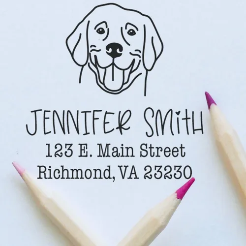 Vista 65 de Sello de dirección personalizado Basset Hound – Sello personalizable con nombre y dirección para sobres, ideal para amantes de los perros