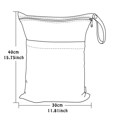 Vista 5 de Bolsa húmeda, paquete de 2 bolsas de pañales de tela seca húmeda para bebé, bolsa multifuncional, impermeable, lavable, reutilizable para viajes