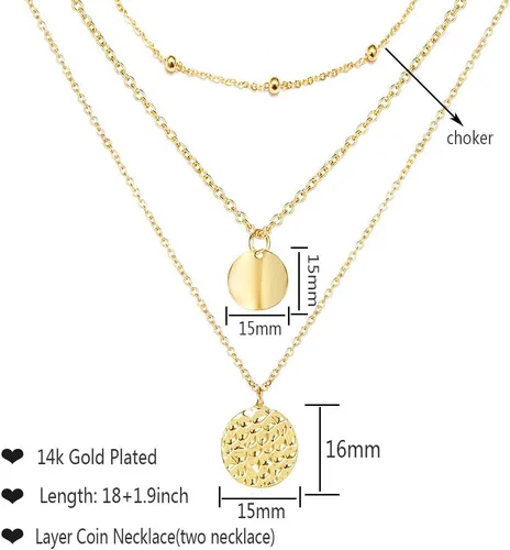 Vista 7 de Long tiantian Layered Necklaces for Women Gold Necklace Pendant Layering Necklaces for Women Stack Dainty Necklace Gold Jewelry Set
