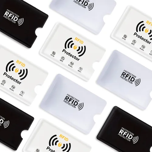 Vista 2 de fancyfree Fundas de bloqueo RFID, prevención de robo de identidad RFID, fundas para tarjetas de crédito RFID, fundas para tarjetas de diseño delgado