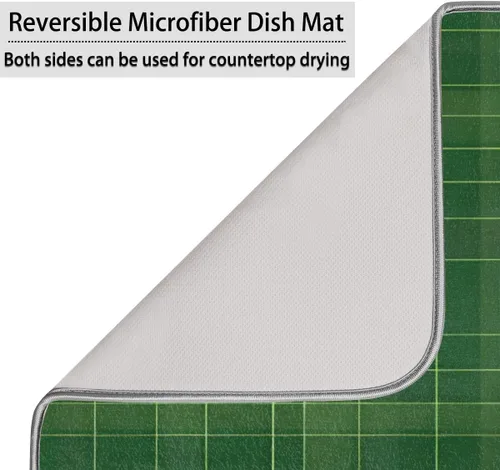 Vista 4 de Tapete de secado de platos con hojas del día de San Patricio para cocina, tapete de café, absorbente de agua, resistente al calor, para mesa, tapete