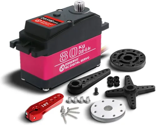 Vista 10 de 132.3 lbs Digital Servo 8.4V Engranaje De Acero Inoxidable De Alto Voltaje Gran Torque De Alta Velocidad Impermeable 1/5 Baja Servos - 180 Grados