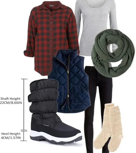 Vista 6 de CIOR - Botas de nieve Winter II para mujer, impermeables, forradas con piel, cálidas, antideslizantes