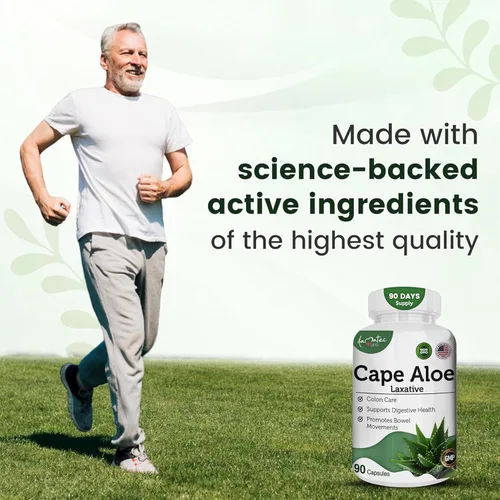 Vista 6 de Suplemento laxante natural de aloe cabo, alivio del estreñimiento, regula el intestino, desintoxicación herbaria totalmente natural, suplemento