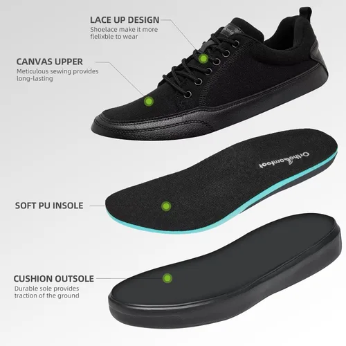 Vista 5 de Men's Orthopedic Fashion Sneakers for Plantar Fasciitis Casual Supportive Cushioned Walking Shoes for Flat Feet and High Arch, Comfortable Arch