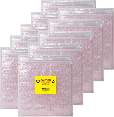 Vista 10 de Bolsas de burbujas antiestáticas, bolsa de blindaje estático resellable, reutilizable para componentes electrónicos sensibles (XS, cantidad de 100)