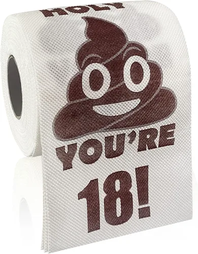 Vista 16 de Regalos de feliz cumpleaños número 10, rollo de papel higiénico divertido de 3 capas, papel higiénico impreso Holy Poop You're 10, regalo de bromas