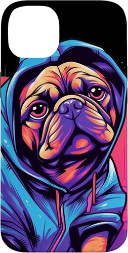 Vista 15 de Funda para iPhone 12/12 Pro Pug Graffiti Pug Owner Pug Lover