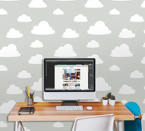 Vista 6 de NuWallpaper NU1931 Clouds - Papel tapiz para despegar y pegar, color gris