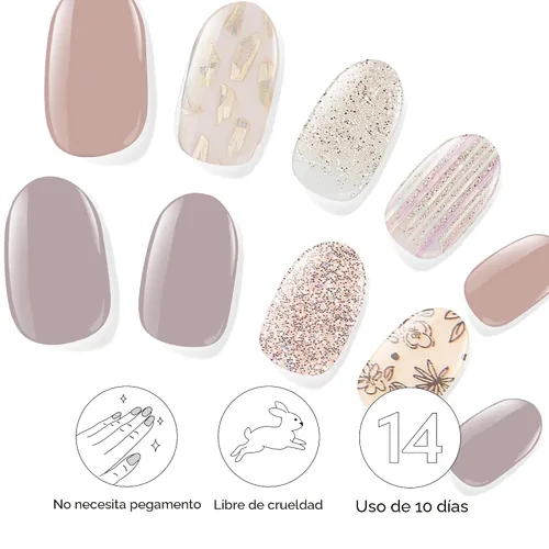 Vista 6 de Dashing Diva Paquete de tiras de uñas brillantes, la colección más vendida, Lavender Dreams & After Glow - Sin rayos UV, resistentes al