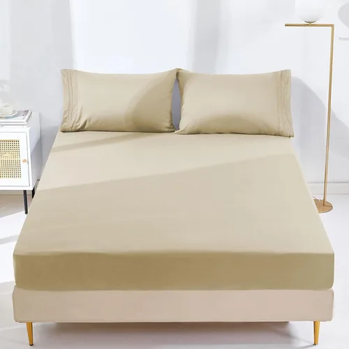 Vista 25 de YIYEA Sábana bajera ajustable floral con funda de almohada, sábana bajera de microfibra de doble cepillado de alta calidad, bolsillo profundo de 16