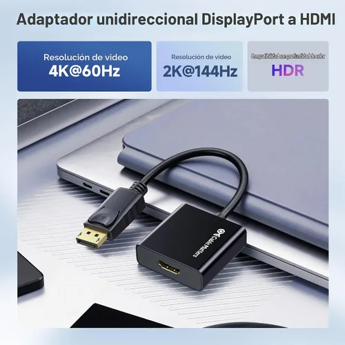 Vista 2 de Cable Matters Adaptador activo DisplayPort a HDMI (adaptador activo DP a HDMI) compatible con tecnología Eyefinity y resolución 4K