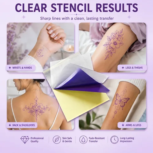 Vista 6 de 30 Sheets A4 Tattoo Transfer Paper, 4-Layer Thermal Stencil Sheets