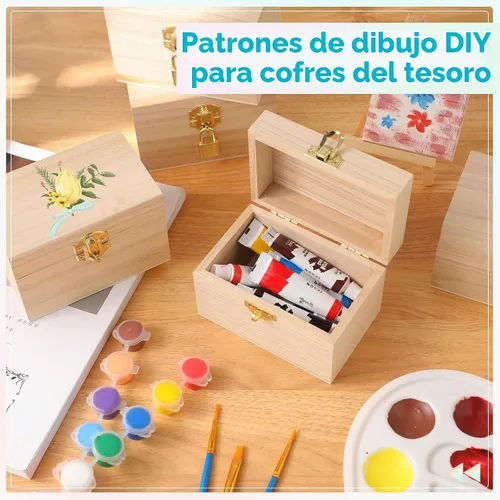 Vista 3 de CroBlissful Juego de 12 cajas de madera sin terminar de 4.7 x 3.2 x 3.2