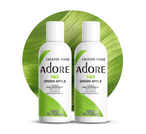 Vista 112 de Adore Tinte semipermanente verde para el cabello, vegano y sin crueldad, 4 onzas líquidas, 163 Green Apple (paquete de 1)