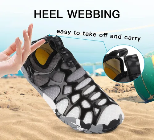 Vista 8 de SIPUHK Zapatos de agua para hombre y mujer, de secado rápido, sin cordones, para natación, surf, buceo, playa, piscina, deportes acuáticos, caminar