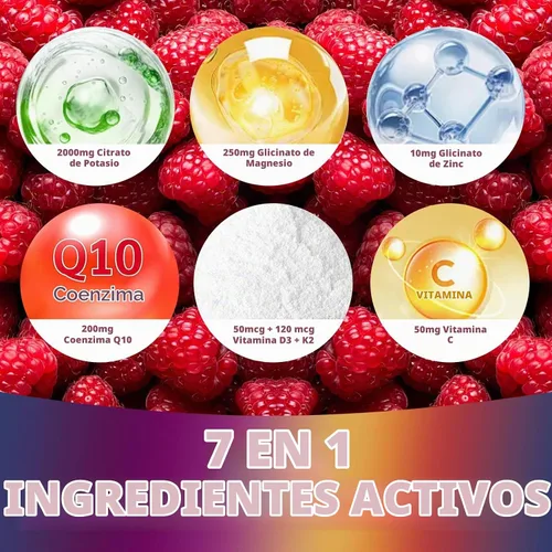 Vista 4 de Gomitas de citrato de potasio de 2000 mg, gomitas de electrolitos de alta potencia, 60 masticables