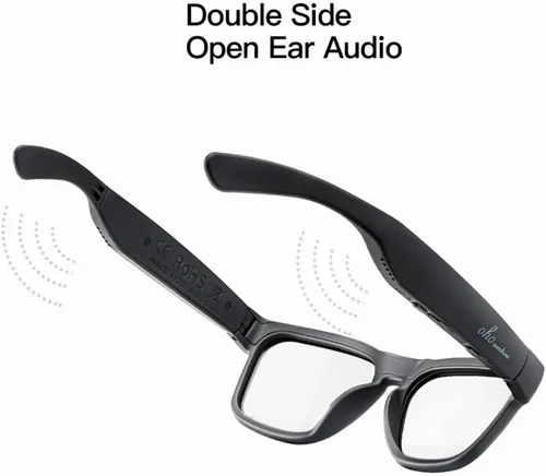 Vista 2 de OhO sunshine Bluetooth Glasses: Voice Control and Open Ear Style Smart Glasses to Listen Music & Calls, UV400 Protection Lens