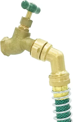 Vista 5 de HYDRO MASTER Adaptador de conexión giratoria rápida para manguera de jardín de codo, latón macizo