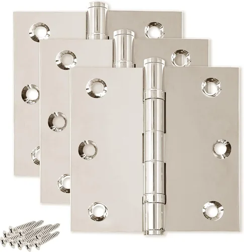 Vista 10 de Solid Brass Door Hinge Heavy Duty Ball Bearing 3.5 x 3.5 Inch - Set of 2 Hinges (Antique Brass)