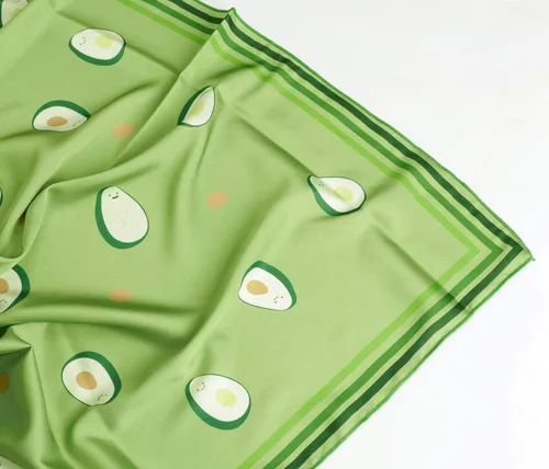 Vista 2 de Gerinly - Linda bandana para mujer con estampado de frutas, cuadrado, pañuelo, bufanda, diadema, accesorio veraniego