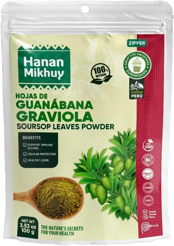 Vista 7 de HANAN MIKHUY Hojas de Guanábana 3.53 oz - Polvo de hoja de guanábana 100% natural de graviola para protección hepática, vitalidad y bienestar