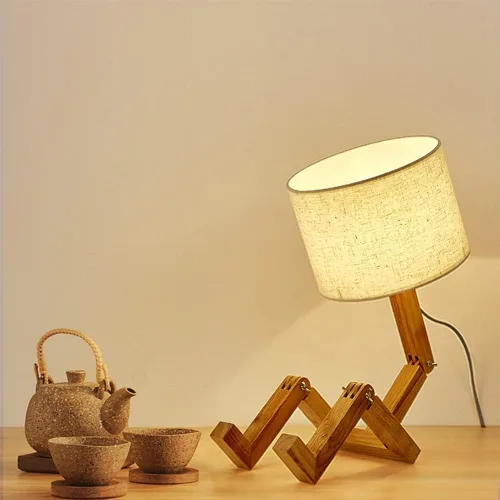 Vista 8 de TOMYEUS Lámpara de mesa Retro Lámpara de mesa Flexible Ajustable Robot Forma Lectura Lámpara de Escritorio Iluminación Dormitorio Lámparas de Mesita