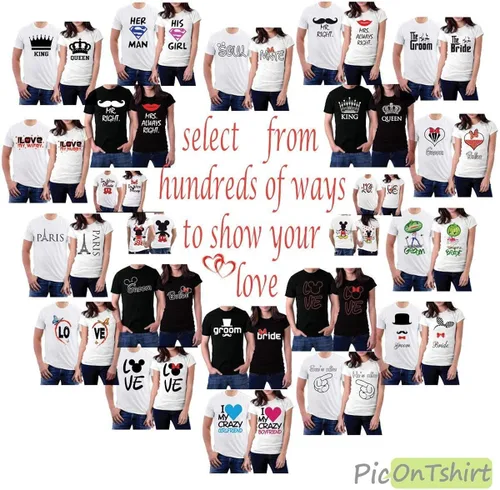 Vista 7 de Juego de camisetas a juego para parejas casadas, regalo de boda para marido y esposa, para festejar aniversarios y recién casados